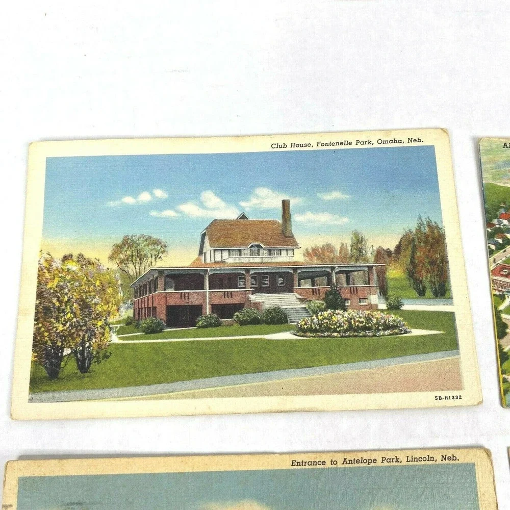 Vintage Lot of 6 Omaha Nebraska 1940s to 1950s USA Travel Postcards Fair‎ Cond.